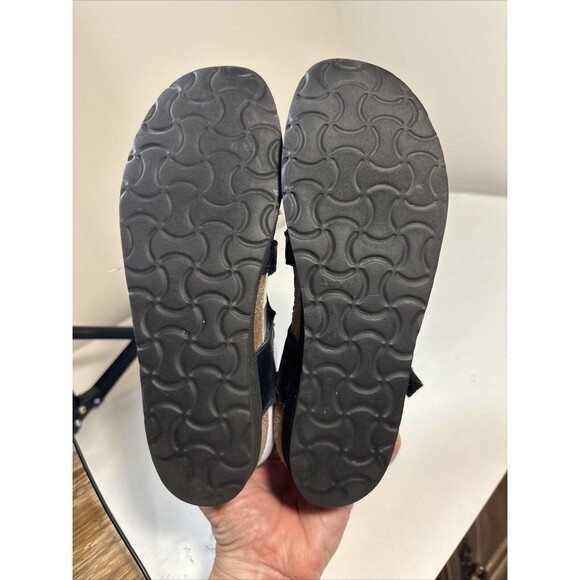 NAOT sandals black leather Pamela wedge size 38 W7 Ladies - Picture 5 of 8